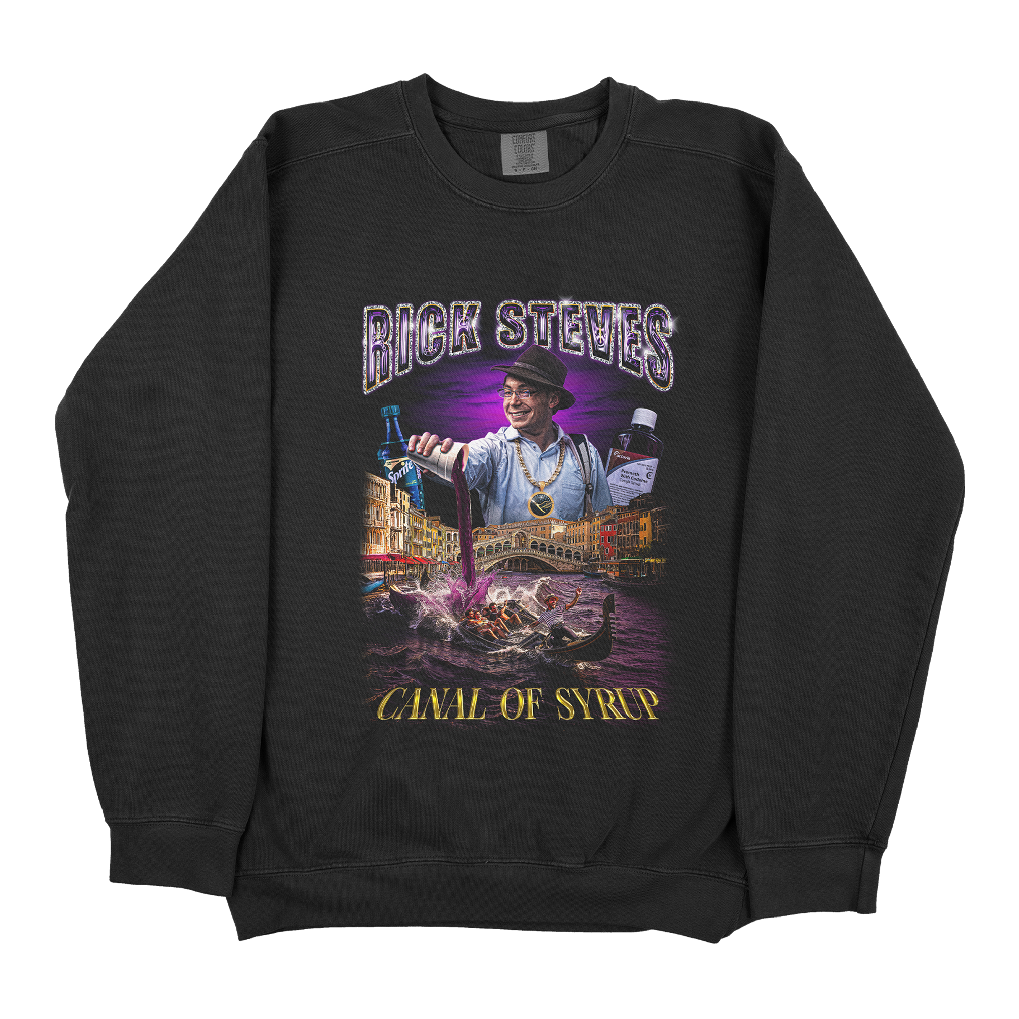 Rick Steves “Sizzurp” Graphic Crewneck Sweatshirt