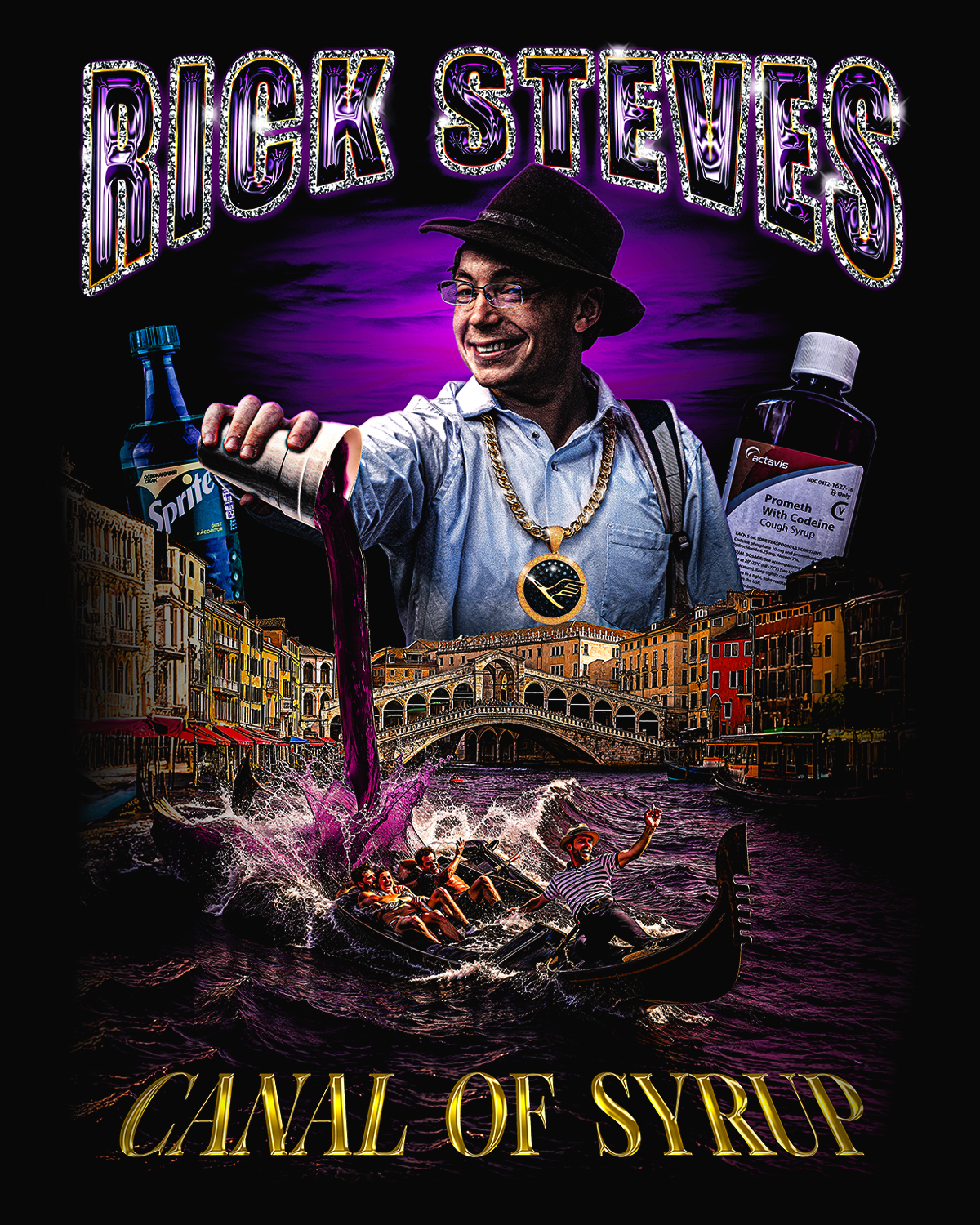 Rick Steves “Sizzurp” Graphic Crewneck Sweatshirt