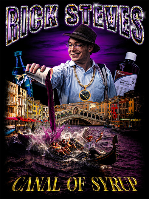 Rick Steves “Sizzurp” Graphic Crewneck Sweatshirt